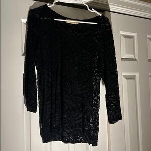 Impulse California Black Lace Sheer Tunic